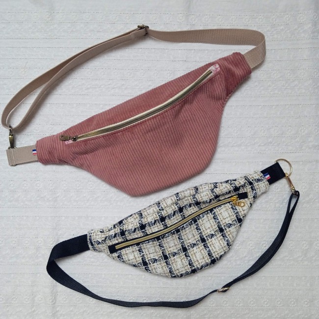 sac banane bandoulière XL, fait main, surmesure, velours côtelé au choix