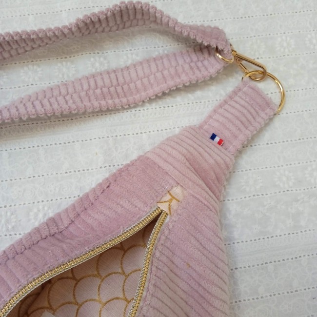 sac banane bandoulière VELOURS CÔTELÉ (couleur au choix!) sangle VELOURS