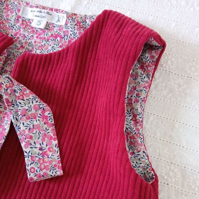 Gilet de berger velours côtelé et liberty (tissu au choix!)