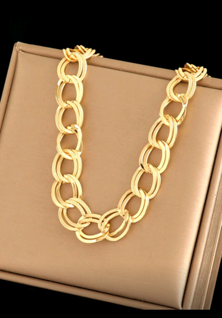 Collier gros maille en acier inoxydable