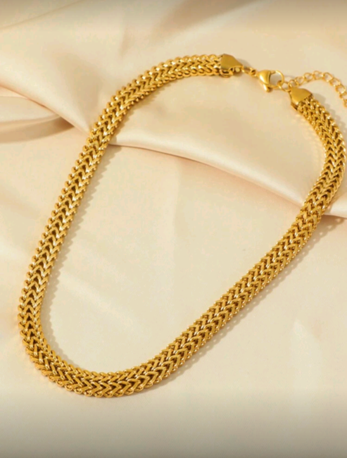 Collier tressé femme en acier inoxydable
