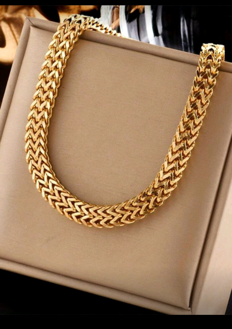 Collier tressé femme en acier inoxydable 3