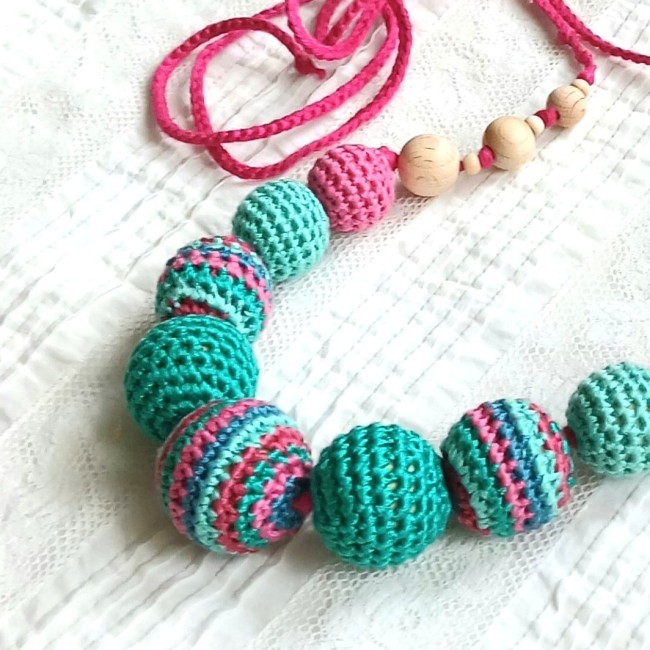 Perles en coton exempt de substances nocives, crochetées par moi-même
