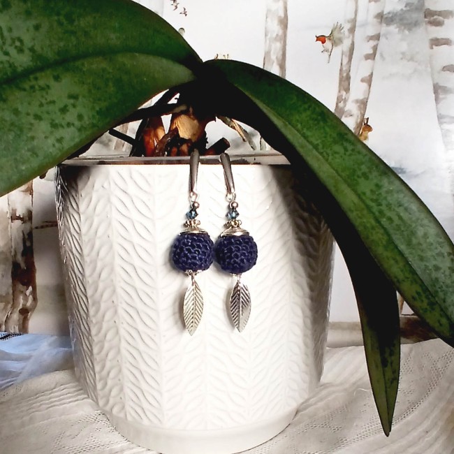 perle en coton crocheté marine