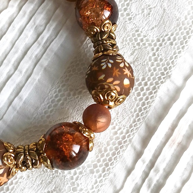 Jolie perle en silicone 'feuille d'automne'