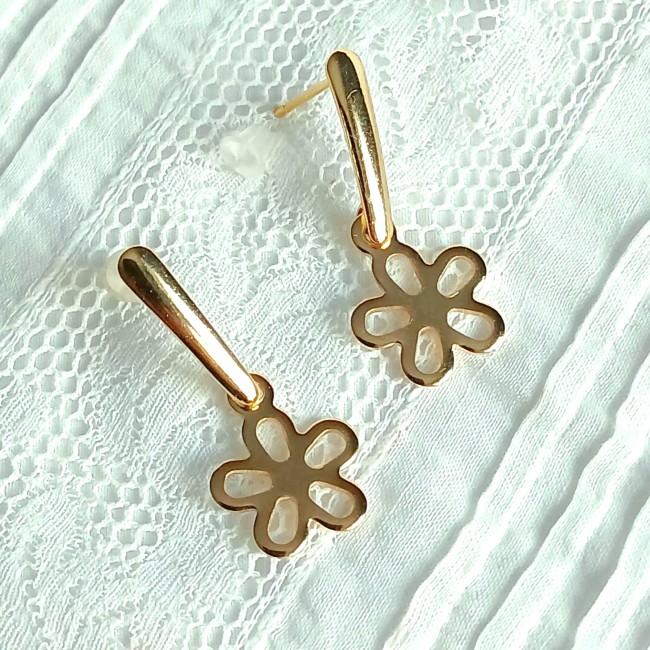 Fleur en acier inoxydable montée sur clou long