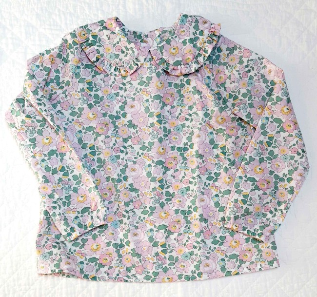 vue blouse Cathy maches longues col volanté liberty Betsy so mignon|4pommes