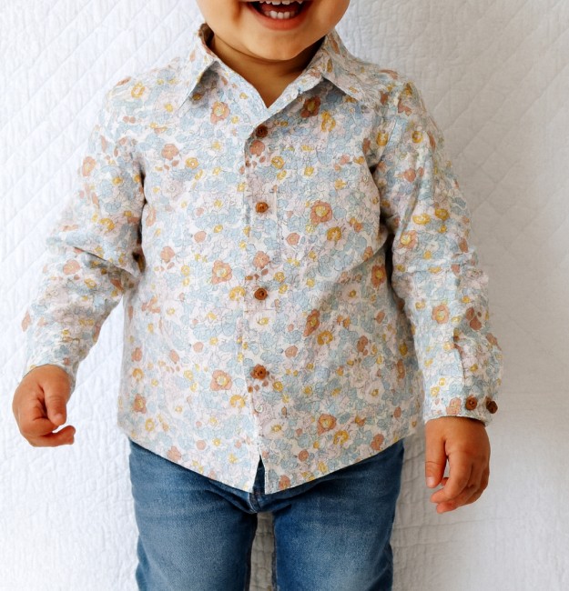 Chemise manches longues Betsy terracotta pastel portée