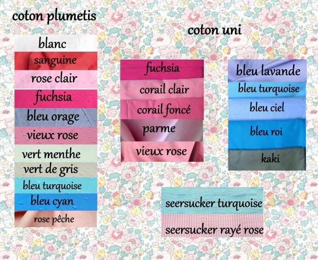 tissuthèque cotons unis, seersucker rayé et plumetis | 4pommes