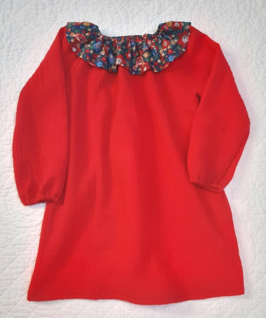 chemise de nuit Noël rouge Liberty Betsy star marine