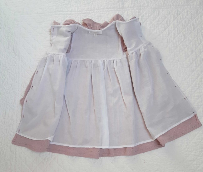 robe dble gaze brodee rose ouv