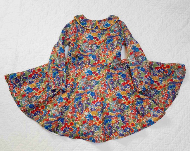 vue devant robe jupe circulaire Liberty Margaret Annie blue|4pommes
