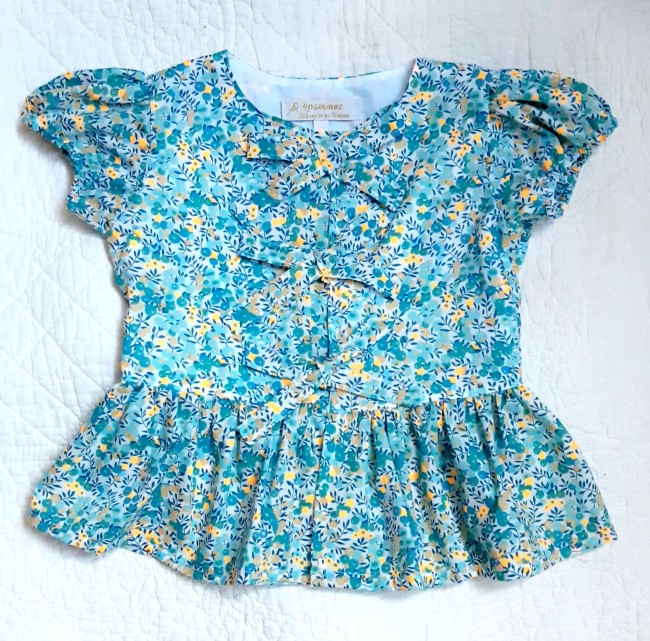 version col rond blouse à basque liberty Wiltshire tahiti | 4pommes