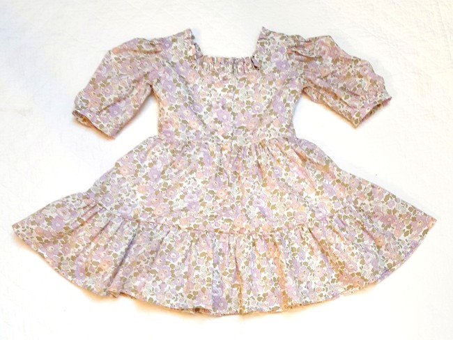 devant robe Eugenie Liberty Betsy lilas or irise | 4pommes