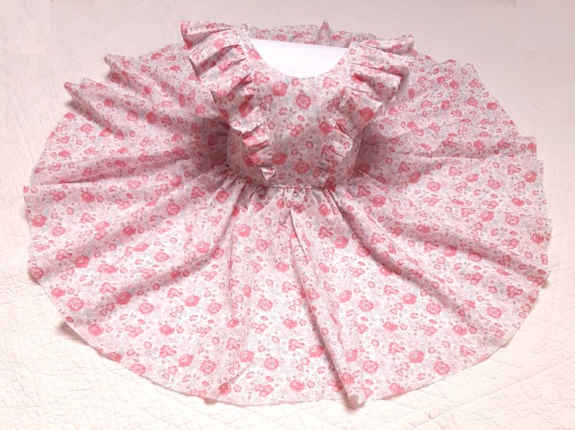 vue ampleur jupe devant robe Lola dos nu buste volanté jupe cercle froncée Liberty exclusif Félicité Fairy | 4pommes