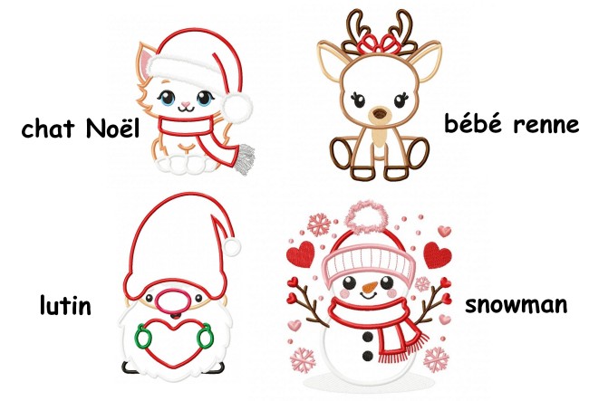 appliqués Liberty thème Noël