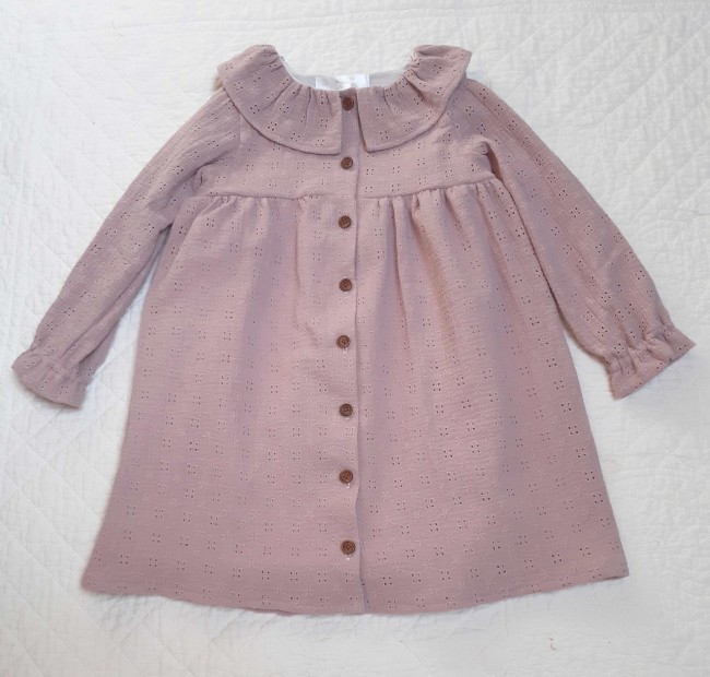 robe dble gaze brodee rose