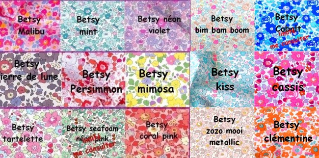Tissus Liberty Betsy exclusifs
