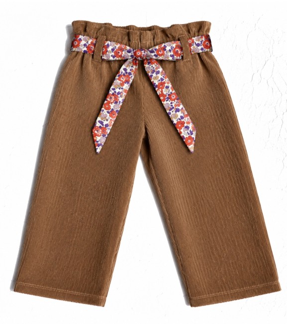 pantalon velours cappuccino ceinture amovible Liberty Betsy autumn -modèle Léon|4pommes