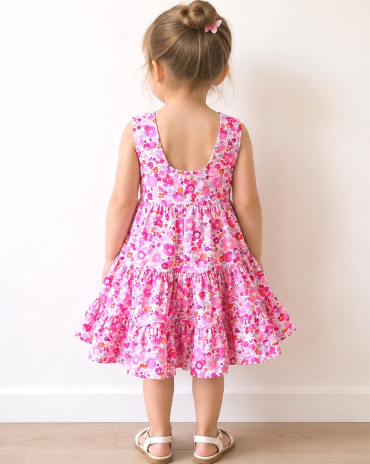 vue portée robe Carmen dos nu arrondi Liberrty Betsy cassis|4pommes