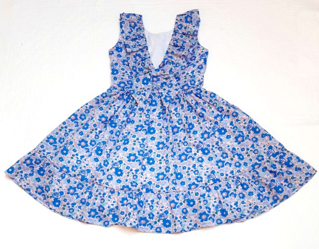 robe dos nu volant col Pierrot noeud dos jupe XXL volant Betsy cobalt dos