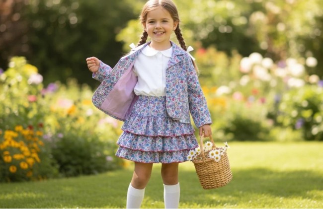 blazer veste vue portée avec jupe Liberty Betty Bea|4pommes