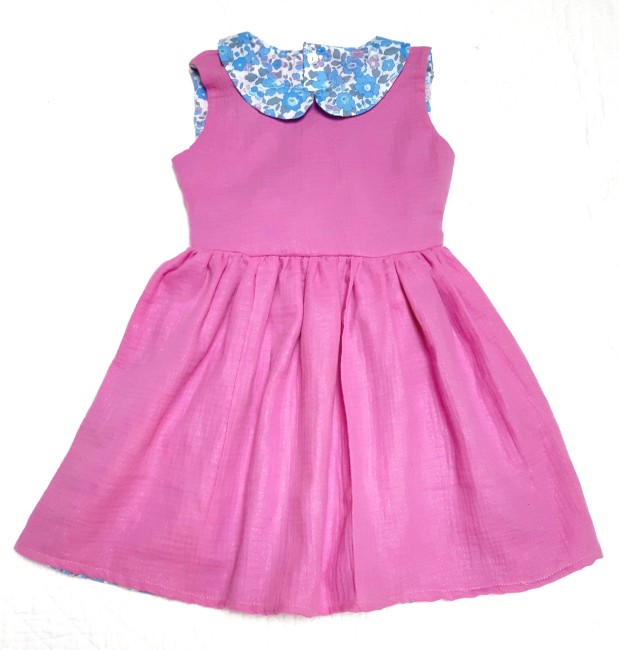 reversible Betsy layette double gaze scintillante fuchsia