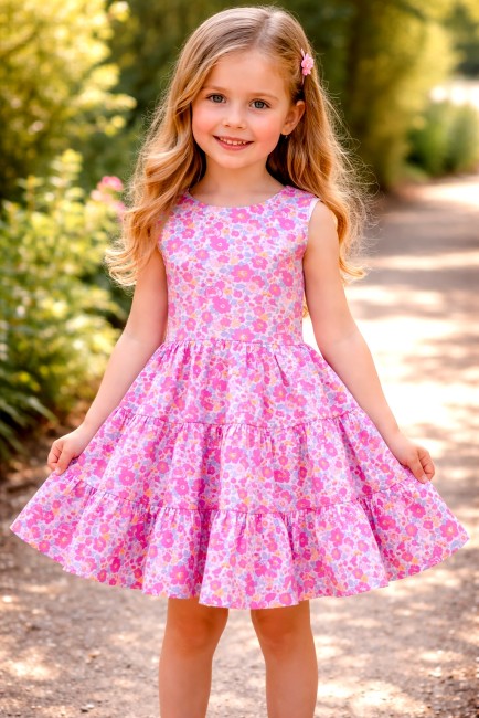 vue sur petite fille robe carmen été Liberty Betsy Malibu | 4pommes