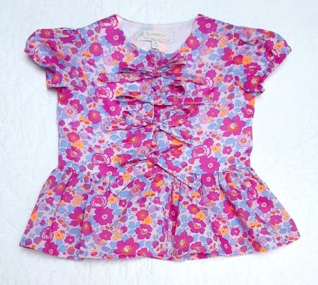  blouse à basque personnalisable collection mère et fille Liberty Betsy Malibu|4pommes