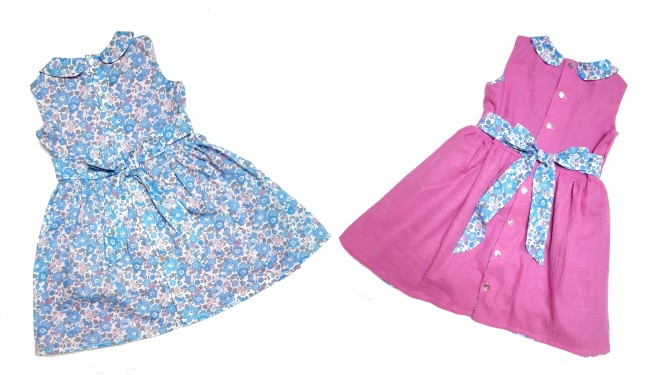 pile et face reversible Betsy layette double gaze scintillante fuchsia dos