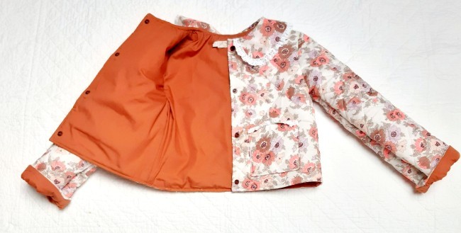 veste matelassée Liberty Madeleine fluo doublure fauve veste matelassée Liberty Madeleine fluo doublure fauve