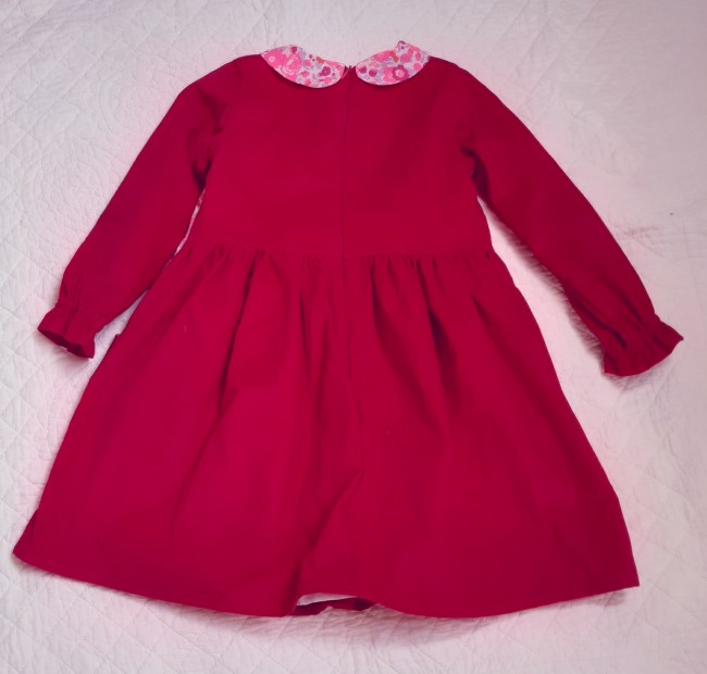 vue dos robe patricia velours framboise Liberty Betsy cassis|4pommes
