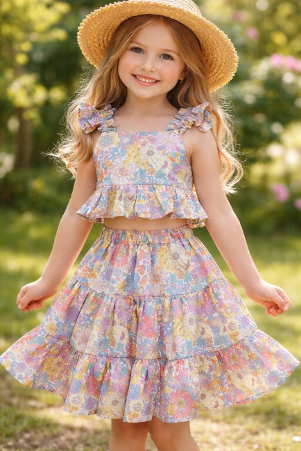 ensemble carmen rainbow garden porté | 4pommes