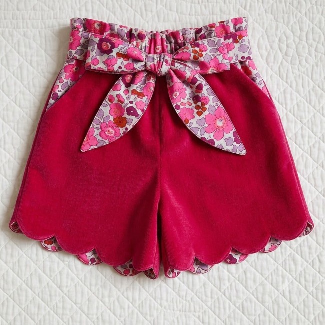 ceinture Liberty Betsy cassis vue sur short jupe culotte velours framboise|4pommes