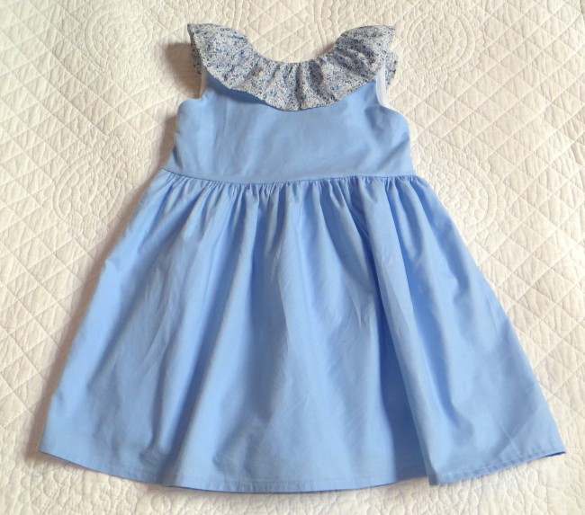 vue devant robe Pauline bleue coton Liberty Eloise|4pommes