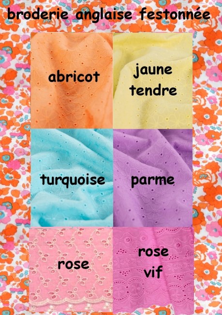 broderie anglaise festonnée couleurs acidulées | 4pommes