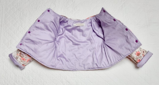 veste matelassée Liberty Madeleine fluo doublure mauve veste matelassée Liberty Madeleine fluo doublure mauve