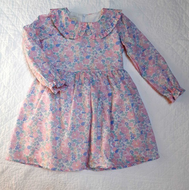 vue devant robe fanny col volanté Liberty Betsy Lady Di|4pommes