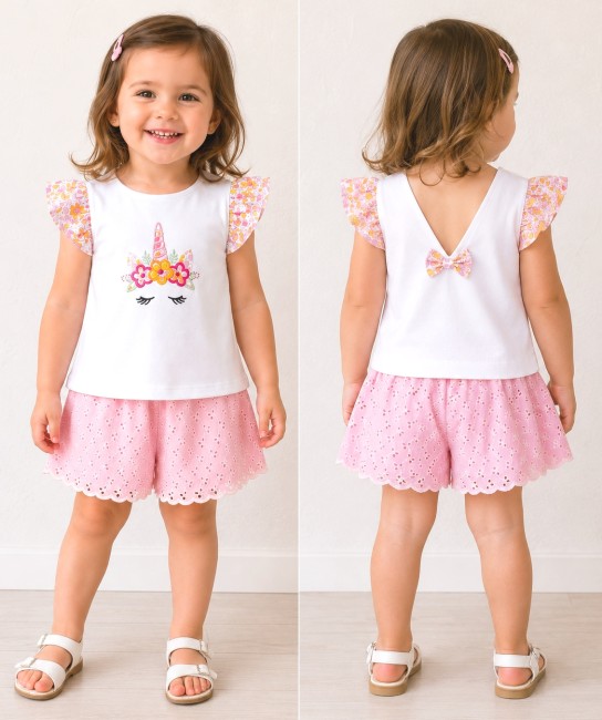 vue porté ensemble Stella Liberty Betsy lemon strawberry broderie anglaise rose|4pommes