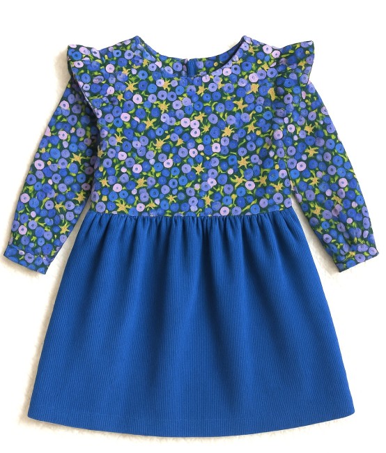 robe haut wiltshire stars myrtille jupe velours bleu cobalt