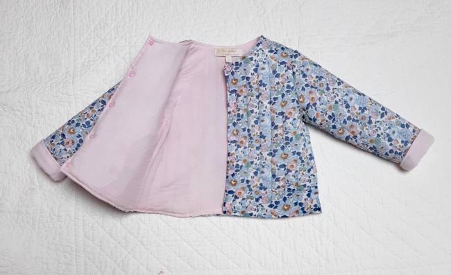 vue doublure intérieur veste matelassée Liberty Betsy denim| 4pommes