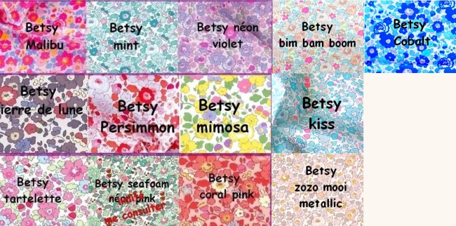 Tissus Liberty Betsy exclusifs