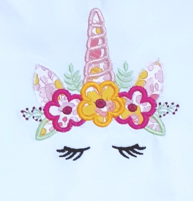 appliqué broderie licorne Liberty Betsy  lemon  strawberry|4pommes