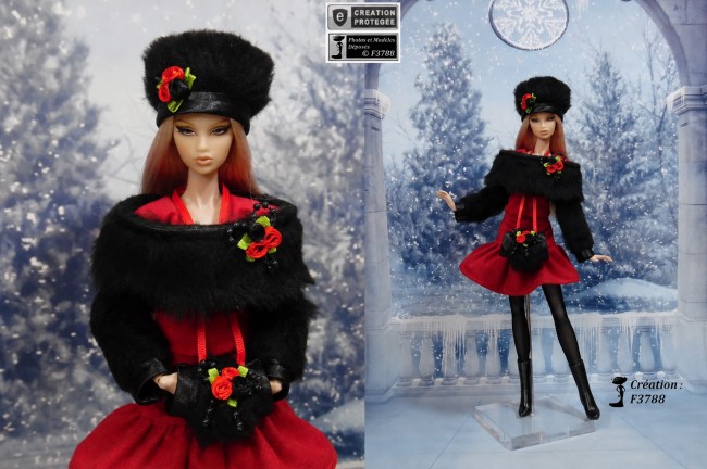 Robe Barbie " Lana  " Ensemble pour poupée Barbie fashionistas et autres f3788