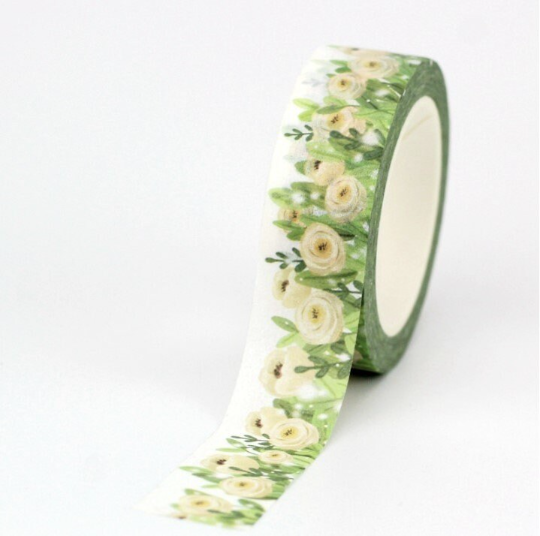 Ruban Washi Floral Transparent - Adhésif Décoratif Pour Scrapbooking, Journaling, DIY - 2 M X 5 Cm