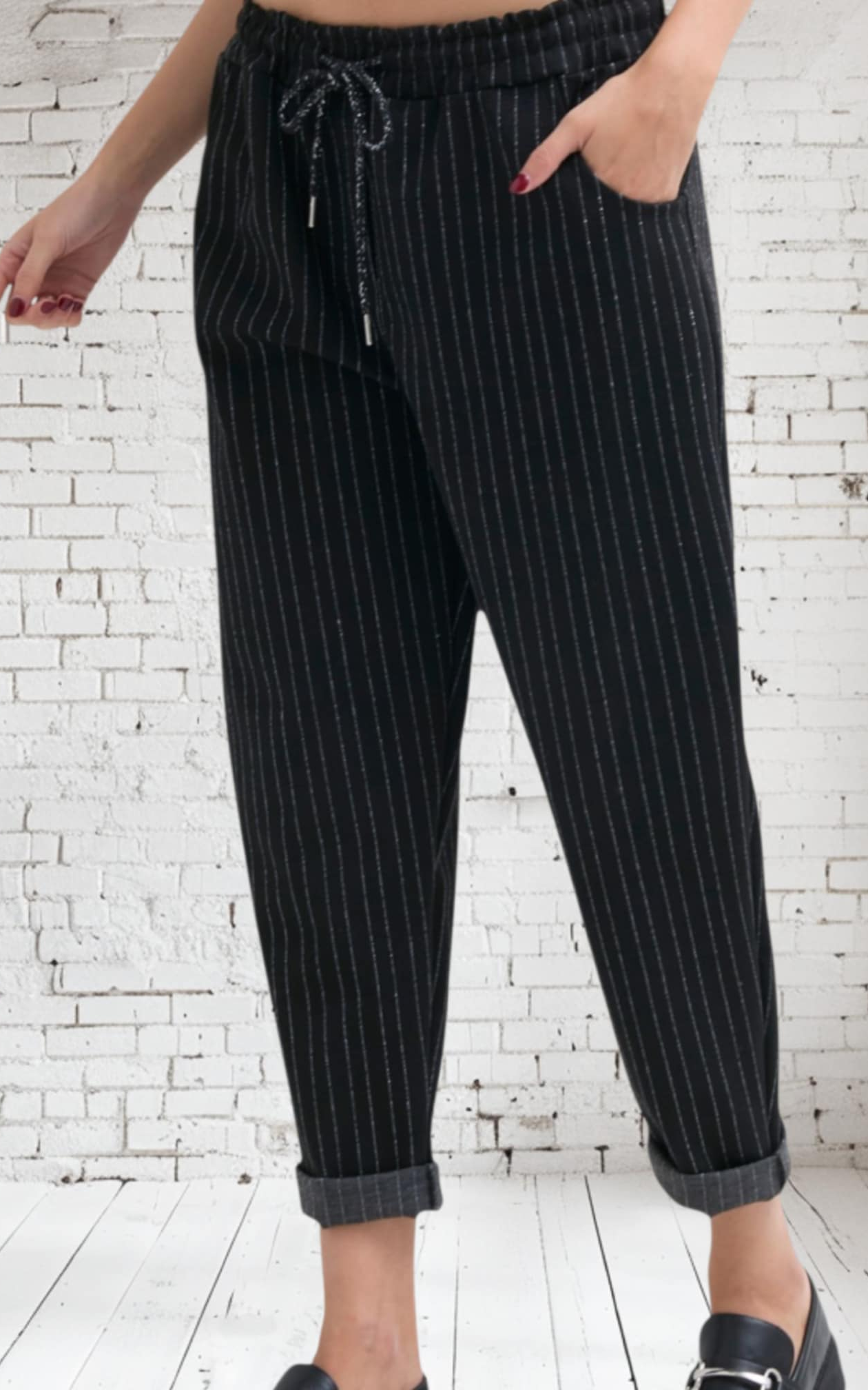 Pantalon rayure brillante
