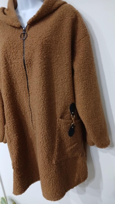 Manteau en laine caramel