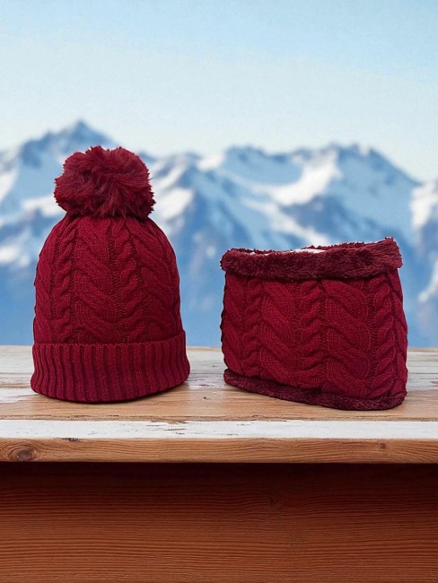 Bonnet Cache cou Velours - Ensemble 2pcs