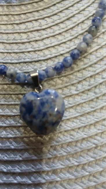 Ensemble collier et bracelet en pierre sodalite