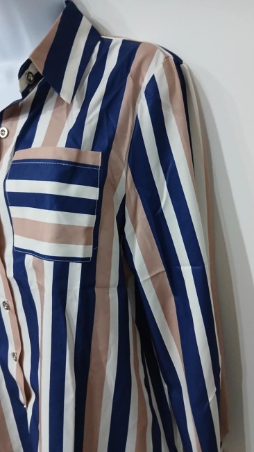 Chemise à manches longues à rayures